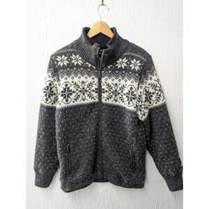 Norskwear Norwegian Wool Fair Isle Full Zip Knit Jacket Fisherman Men's Size XS